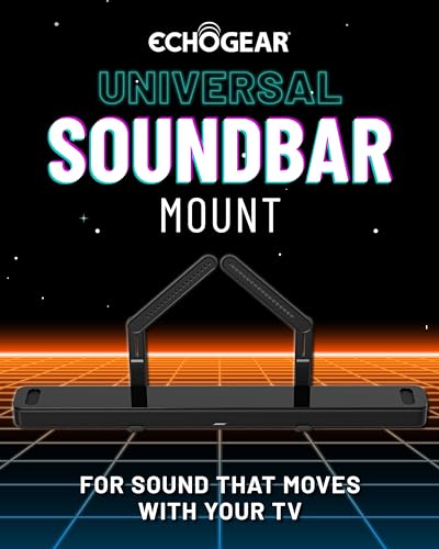 image for ECHOGEAR Sound Bar Mounting Bracket for Under TV - Adjustable Height &