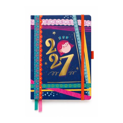 Image of Alicia Souza 2027 Weekly Planner - Dated 52-Week Hardcover Productivity Diary with Monthly Calendar, Habit Tracker, 3 Sticker Sheets, Elastic Closure & Pen Loop, Compact 18.6 x 12.5 cm