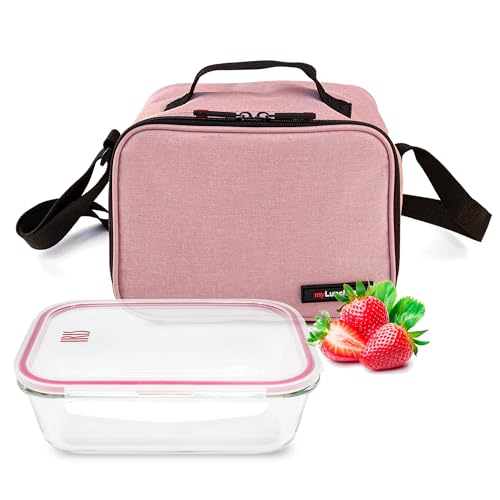 Iris Barcelona Bolsa Térmica Porta Alimentos 8L - Bolsa Almuerzo + Táper de Cristal, Lunch Bag Portátil, Bolsa Térmica comida para Trabajo y Picnic, Mantiene Frío hasta 8 Hs, Nevera Portátil Pequeña