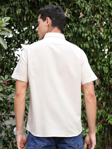 Image of Thomas Scott Men's | Solid | Half Sleeve | Regular Fit | Premium Irish Linen | Spread Collar | Casual Shirt