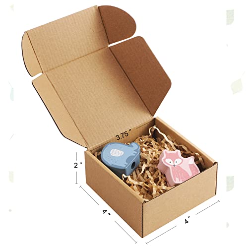Eupako Small Shipping Boxes 4x4x2 Inches - 50 Pack Brown Corrugated Cardboard boxes for Packaging Small Business, Mailer Box