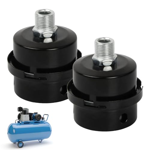 Gudalea 2 Stück Kompressor Schalldämpfer Filter, 3/8' 16mm Gewinde Metall Luftkompressor Luftfilter, Schalldämpfer für Luftkompressor, Ansaugfilter Schalldämpfer für Luftkompressor