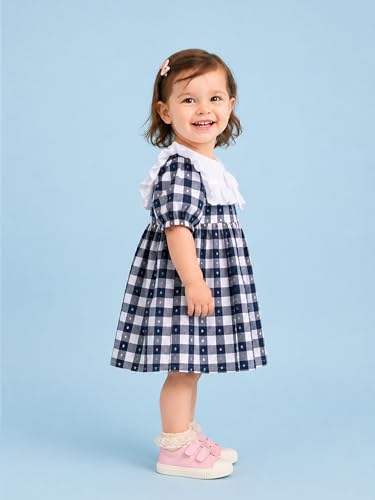 Image of Kidbea Girls Cotton Dresses | Stylish Printed & Checked Frocks | Party, Casual Summer Dress Collection for Kids