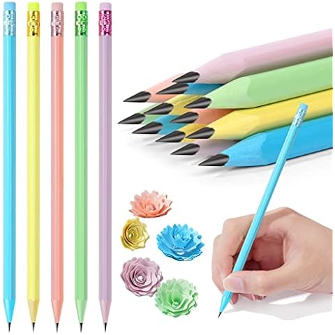 AUAUY Pencils with Eraser and Unique Triangle Design Cover