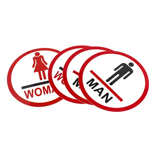 Ruilogod 14.5 Diameter Round Shape Woman Toilet Door Sign Sticker 4 Pcs (id: 84f 31f faa fab 4e4