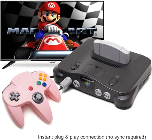 Image of 2 Pack Classic N64 Controller, kiwitata Retro N64 Remote Gaming Joystick Wired Gamepad Controller for N64 System Video Games Console Pink
