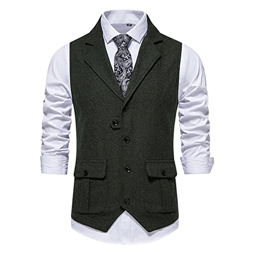 Chaleco de traje para hombres slim fit elegante chaqueta sin mangas de boda