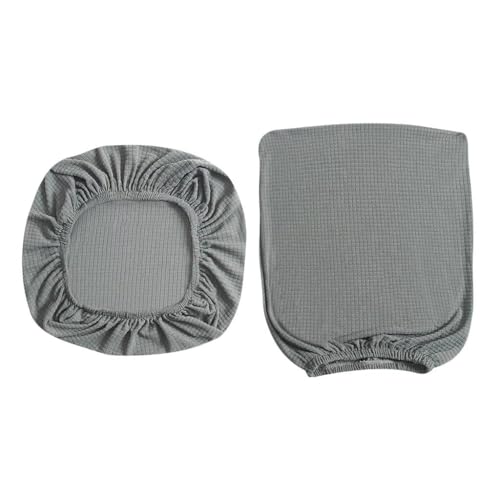 Image of FORCHEER Desk Chair Back and Seat Cover 2 Pieces Light Grey Jacquard Stretch Split Office Chair Covers Water Resistant Washable