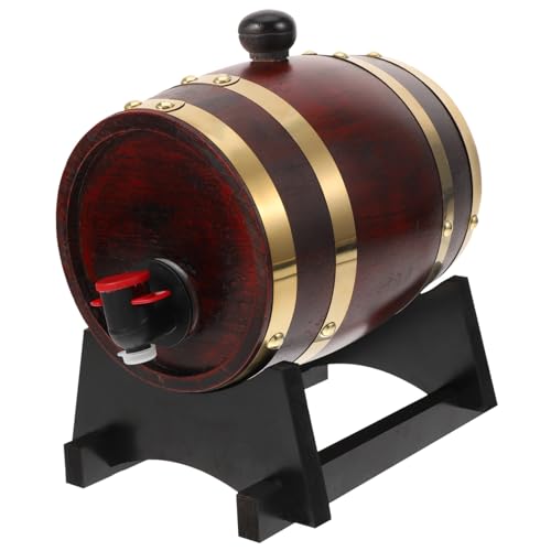 BRIGHTFUFU French Oak Barrel 3l Wooden Barrels for Wine Aging with Stand Beer Storage Bucket