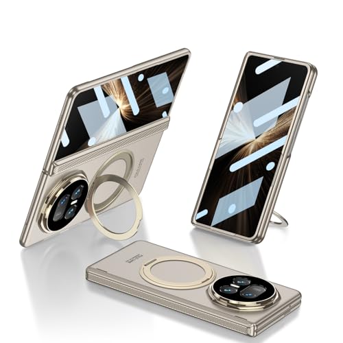 COQUE Funda para Honor Magic V5 con película templada,Carcasa Todo en uno Plegable con bisagras,Funda de teléfono Plegable para Honor Magic V5 5G-Gris Titanio