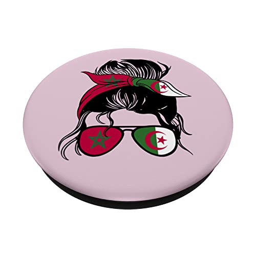 Maroc et Algérie Mix Racines Maghreb Marocaine et Algérienne PopSockets PopGrip Interchangeable – vue 2