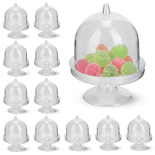 12pcs Mini Présentoir à Gâteaux, Boite à Dragées Boîte à Bonbon avec Couvercle pour Chocolat, Fromage, Macarons à la Noix de Coco