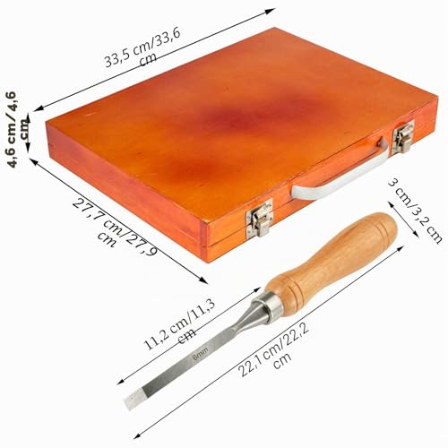 Juego de torneado de madera HSS de 12 piezas con estuche para tallar en torno 4