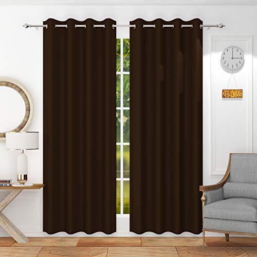 Image of Premium Blackout Solid Curtain for Home 100% Opaque Curtains for Long Door 9 Feet,Pack of 1,Brown