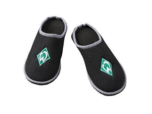 Materiale: pile polare SV Werder Bremen - Ciabatte con stemma ricamato della squadra di Bremen, colore: Nero