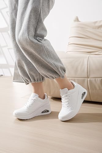 Baskets femme chaussures de marche compensées avec lacets casual - 2