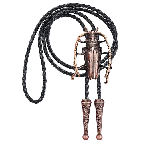 Image of GelConnie Bolo Ties for Men Women Western Cowboy Tie Mens Western Necklace Leather Necktie Gold Bolero Tie Cowboy Necklace
