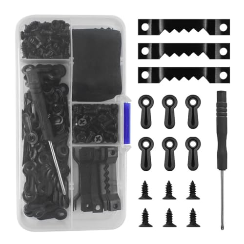 IUDWCG 277 Pieces Black Picture Hangers, Picture Hooks Set with Screwdriver and Compartment Box with Screws, Sawtooth Picture Frame Hook for Fixing Paintings on Walls of Home and Office