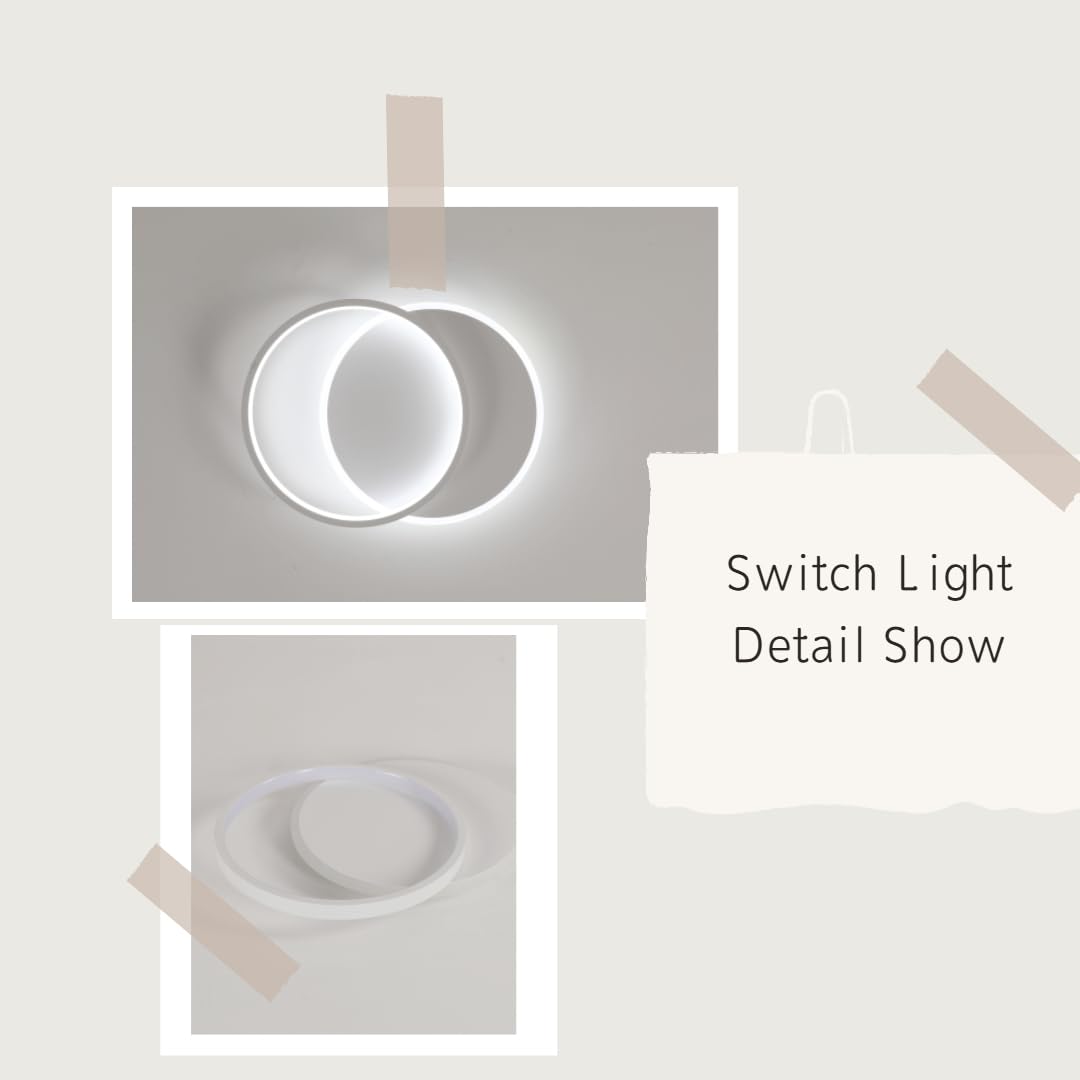 Plafoniera LED Soffitto 40CM, 40W Lampada da Soffitto Moderna Camera da Letto, Luce Bianca Fredda 6500K Plafoniere Rotondo 4500LM per Soggiorno, Cucina, Bagno