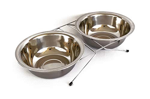 Tigela Inox Dupla c/suporte - SSDB 4 (Diam 21 Cm)