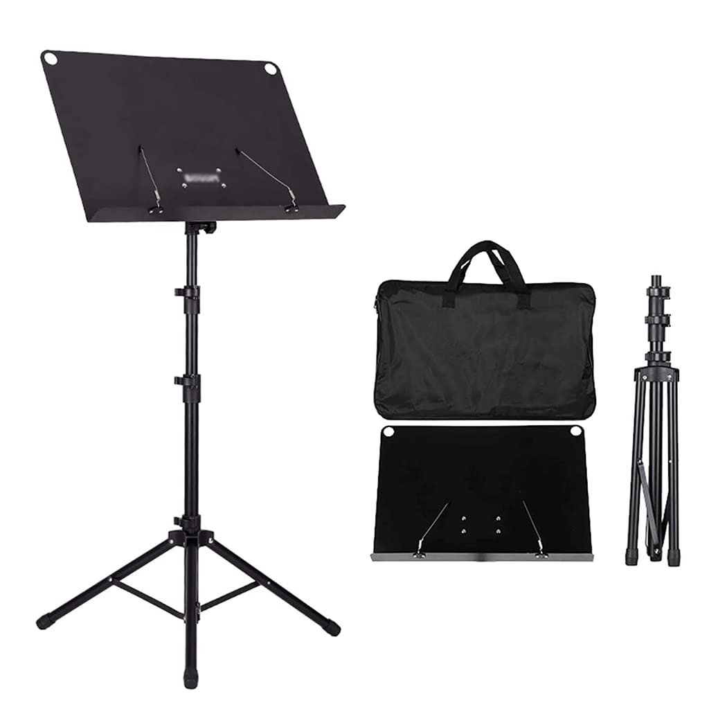 Atriles de música de Altura Ajustable, Soporte de música de Metal, prácticos atriles de partituras Plegables para Uso en conciertos, Bolsa de Transporte
