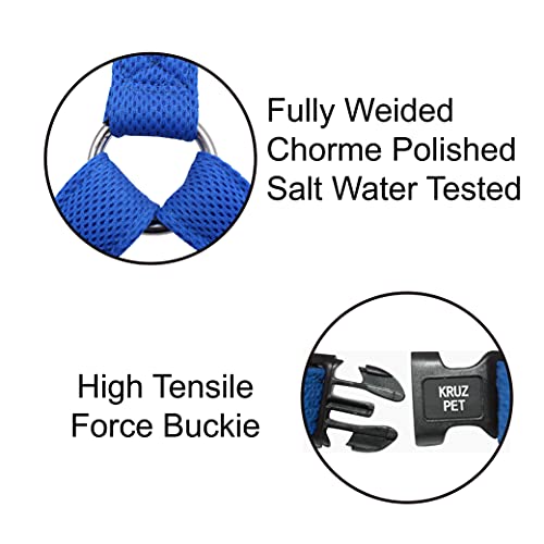 KRUZ PET KZA201-01L Arnês de malha para cães – sem puxar, fácil ajuste ajustável – Arreio confortáve