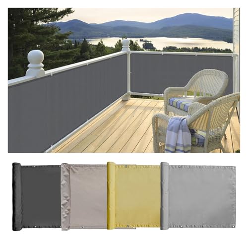 WIGING Valla de privacidad para balcón, protección UV, Resistente al Viento, Impermeable, con Cuerda de 6 m y Bridas para Exteriores, para Pared, jardín, Patio, Piscina y terraza