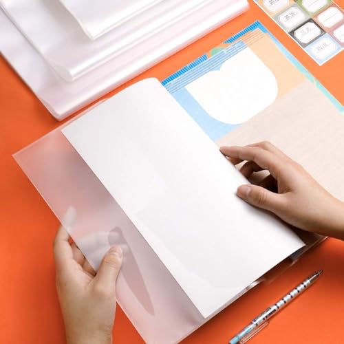 Image of EULANT 10 Pieces Book Covers,Plastic Clear 16K Size for Books19x26cm | Book Sleeve Clear Slip On Book Cover