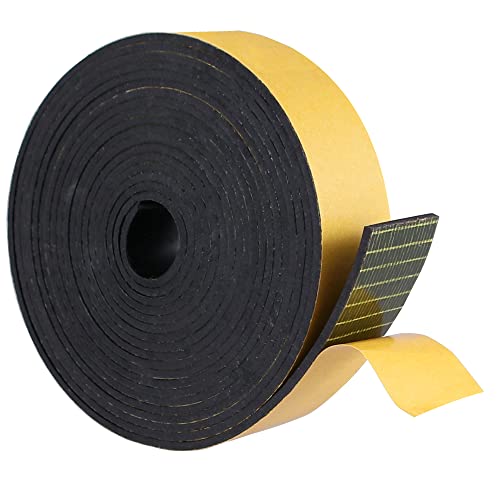 Torrami Adhesive Solid Neoprene Rubber Strips 1/16 (.062) Inch Thick X 1 Inch Wide X 10 Feet, For Diy Weather Stripping, Gasket, Seal #TOP24