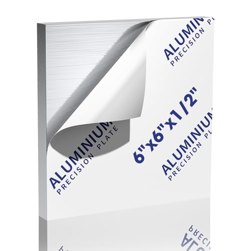 1/2Inch Thick Aluminum Sheet Plate, 6" x 6" Heavy Duty Aluminum Plates