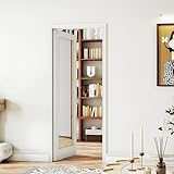 SOLRIG 30' x 80' Interior Doors, 1 Lite Mirror Glass French Pantry & Closet Door, Single Pre-Finished Slab Door, MDF, White Primed (Hinges Not Included)