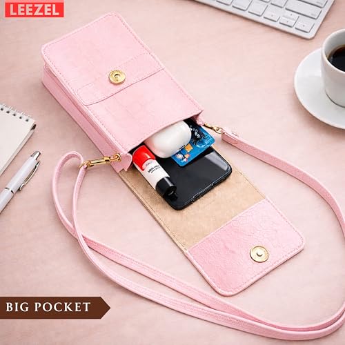 Image of LEEZEL Women's Girls Wallet Sling Bag for Mobile Cell Phone Holder
