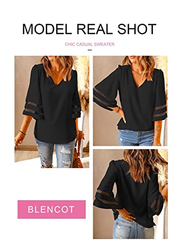 Blencot Women's Casual, Aa Solid Black, Large #TOP2