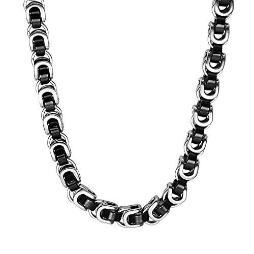 Chaîne en acier inoxydable de 5mm faite à la main collier de luxe