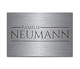 Ein graviertes Namensschild rechteckig ab 8x5 cm - wahlweise blank, selbstklebend oder mit Bohrloch | Wir verwenden ausschließlich hochwertiges Material. Markenklebeband von 3M, lasergeschnittene Edelstahlschilder (kein Zuschnitt mit einer Schlagschere, so haben Sie auch schöne Kanten!)