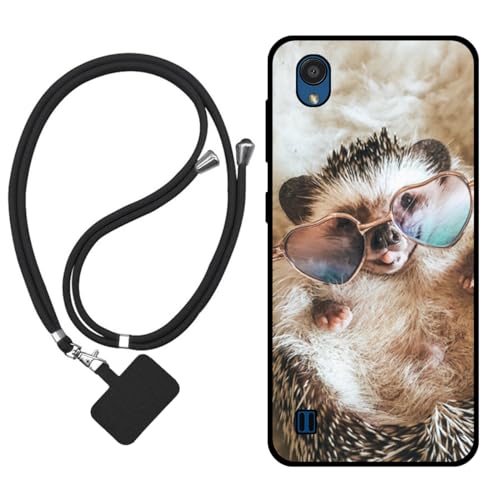Sunrive Funda Compatible con ZTE Blade A5 (2019),Slim Fit Gel Mate Carcasa Case Bumper de Impactos y Anti-Arañazos Espalda Cover (Erizo)+1 X Correa Universal