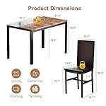 DKLGG Dining Room Table Set for 4, Modern Faux Marble Dining Table Set with 4 Leather Chairs for Small Space, Home Kitchen, Apartment, Brown & Dark Brown - Image 5