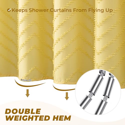 Rideau de douche texturé à chevrons minimalistes haut de gamme - 6