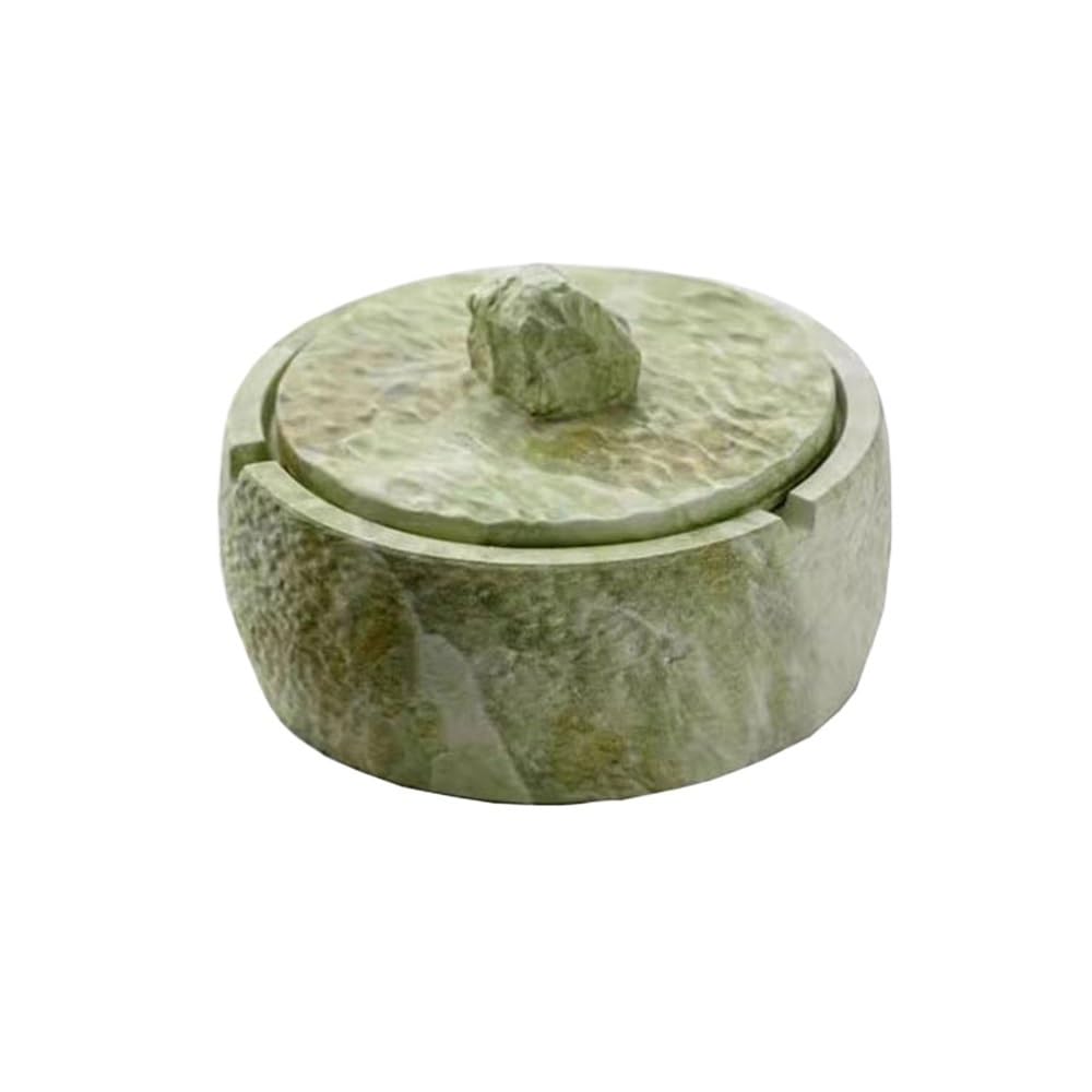 Indoor Decorative Cement with Lid Ashtray Indoor Outdoors Cemented Ashtrays Desktop for Home Office Parties or Fashion Decoration etc for Desktop(Green)