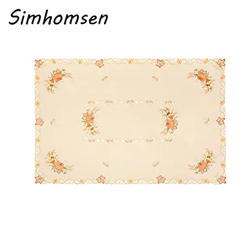 Simhomsen Embroidered Fall Autumn Harvest Pumpkins Tablecloth For Thanksgiving thumb #1