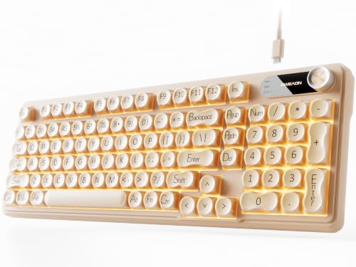 EWEADN V102 Wired Keyboard, 98 Keys Creamy Gaming Keyboard...