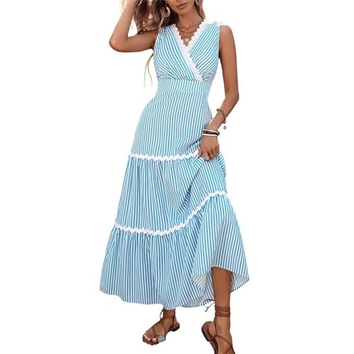 Robe pour femme col en V fluide et confortable pour camoufler les complexes en fête