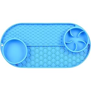Leckmatte für Hunde, 4 in 1 Slow Feeder Hundenapf mit rutschfestem Design, spülmaschinenfest, Angstlinderung Hundespielzeug Futtermatte für Butter Joghurt Erdnuss, Katzenfuttermatte zum Baden