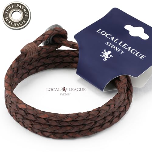 Mens Leather Cord Bracelet SURF PATROL - Fully Adjustable - Multilayer Wrap Wristband for Man Braided Rope Holidays CALI VIBES BEACH Party Festival, Boyfriend, Surfer3