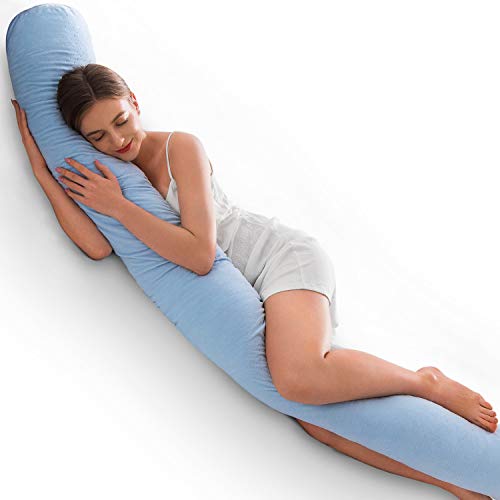 Cuscino Per Gravidanza A Forma Di U VidaXL 90x145 Cm Grigio - Morbido E Lavabile Per Dormire E Allattare