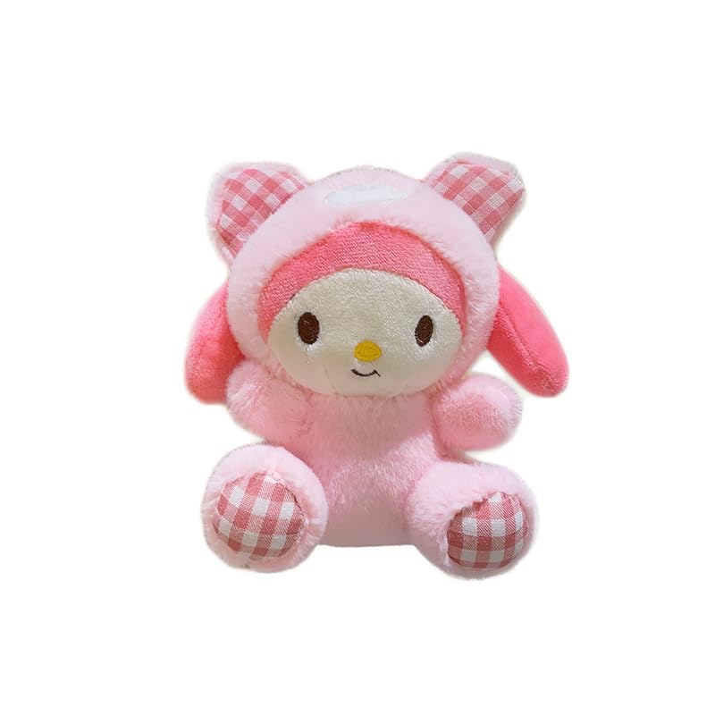 Kawaii Plush Keychain 5IN, Soft Kitty Plush Stuffed Animals Toys, Novelty Cartoon Anime Plush Key Chain for Boys Girls Fans Kids Family Birthday Party Favor (pink, 4IN)
