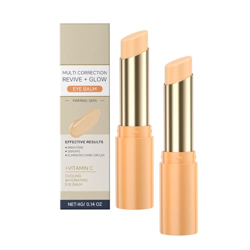 2PCS Vitamin C Eye Balm - Hydrating Eyes Cream Stick, Brightens Under-Eye Area, Reduces the Look of Dark Circles & Puffiness, Gentle for All Skin Types