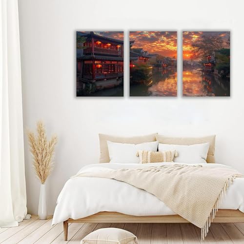 Tableau de plage triptyque beige pour réchauffer une deco de salon blanche