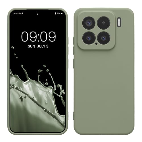 kwmobile Handyhülle für Xiaomi 15 Hülle - weiches Handy Silikon Case - Schutzhülle Cover - Graugrün