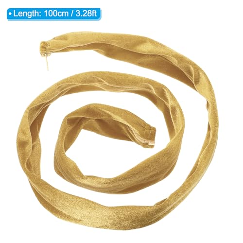 Image of PATIKIL 3.28ft Lamp Chain Cover, Chain Protective Sleeve Washable with Zipper for Chandelier Lighting Wires Swing Light Fixture, Gold Tone
